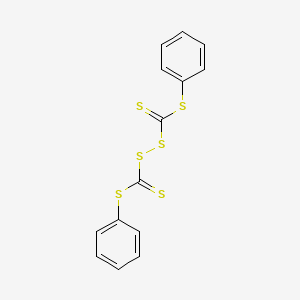 molecular formula C14H10S6 B14445243 Phenylsulfanyl-(phenylsulfanylcarbothioyldisulfanyl)methanethione CAS No. 73505-23-4