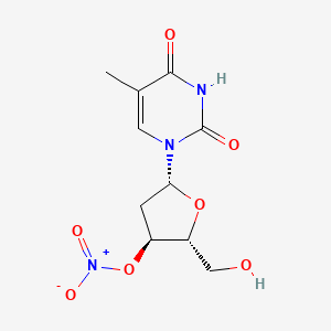 molecular formula C10H13N3O7 B14445245 [(2R,3S,5R)-2-(hydroxymethyl)-5-(5-methyl-2,4-dioxopyrimidin-1-yl)oxolan-3-yl] nitrate CAS No. 77421-84-2