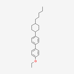 molecular formula C25H34O B14445327 1-Ethoxy-4-[4-(4-pentylcyclohexyl)phenyl]benzene CAS No. 77702-35-3