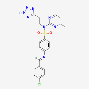 Benzenesulfonamide, 4-(((4-chlorophenyl)methylene)amino)-N-(4,6-dimethyl-2-pyrimidinyl)-N-(2-(1H-tetrazol-5-yl)ethyl)-