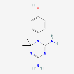 molecular formula C11H15N5O B14445359 4-(4,6-Diamino-2,2-dimethyl-1,3,5-triazin-1-yl)phenol CAS No. 74798-26-8