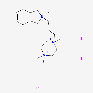 molecular formula C19H38I3N3 B14445368 8-(N,N',N'-Trimethylpiperaziniumpropyl)-8-methyl-8-azonium bicyclo(4.3.0)nonene-2 triiodide CAS No. 74051-71-1