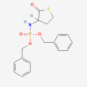 Phosphonic acid, (2-oxo-3-tetrahydrothienyl)-, dibenzyl ester