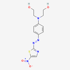 molecular formula C13H15N5O4S B14445413 2,2'-({4-[(E)-(5-Nitro-1,3-thiazol-2-yl)diazenyl]phenyl}azanediyl)di(ethan-1-ol) CAS No. 75575-44-9