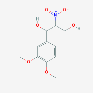 molecular formula C11H15NO6 B14445424 1-(3,4-Dimethoxyphenyl)-2-nitropropane-1,3-diol CAS No. 77834-68-5