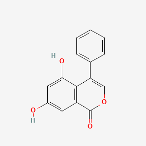 molecular formula C15H10O4 B14445440 5,7-Dihydroxy-4-phenylisochromen-1-one CAS No. 74919-06-5