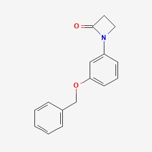 molecular formula C16H15NO2 B14445473 1-[3-(Benzyloxy)phenyl]azetidin-2-one CAS No. 76228-00-7