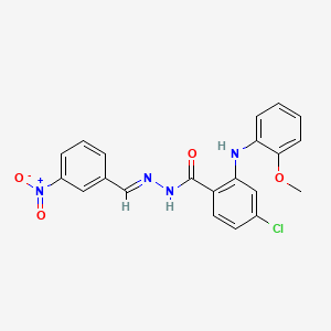 4-Chloro-2-((2-methoxyphenyl)amino)benzoic acid ((3-nitrophenyl)methylene)hydrazide