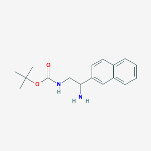 B1444565 tert-butyl N-[2-amino-2-(naphthalen-2-yl)ethyl]carbamate CAS No. 1270367-30-0