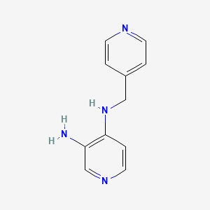 molecular formula C11H12N4 B14445662 Pyridine, 3-amino-4-((4-pyridylmethyl)amino)-, dihydrochloride CAS No. 78070-05-0