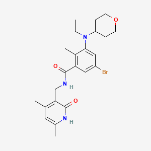 molecular formula C23H30BrN3O3 B1444585 5-溴-N-((4,6-二甲基-2-氧代-1,2-二氢吡啶-3-基)甲基)-3-(乙基(四氢-2H-吡喃-4-基)氨基)-2-甲基苯甲酰胺 CAS No. 1403257-80-6