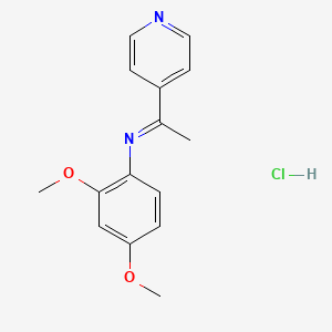 molecular formula C15H17ClN2O2 B14445905 (1E)-N-(2,4-Dimethoxyphenyl)-1-(4-pyridinyl)ethanimine hydrochloride CAS No. 75273-84-6