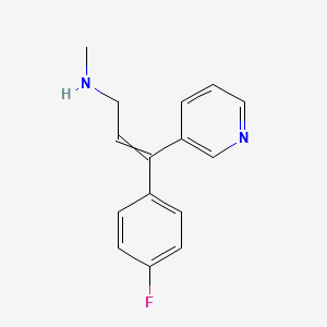 molecular formula C15H15FN2 B14445912 3-(4-Fluorophenyl)-N-methyl-3-(pyridin-3-yl)prop-2-en-1-amine CAS No. 79362-35-9