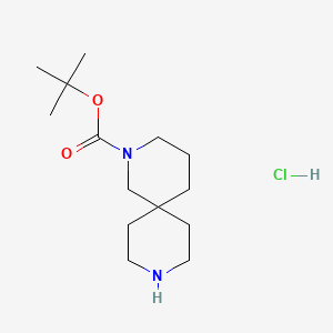 molecular formula C14H27ClN2O2 B1444595 盐酸叔丁基-2,9-二氮杂螺[5.5]十一烷-2-羧酸酯 CAS No. 1023301-88-3
