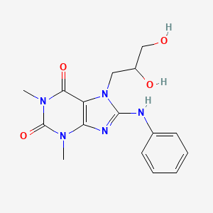 8-Anilino-7-(2,3-dihydroxypropyl)theophylline