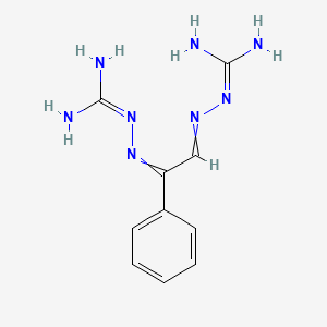 molecular formula C10H14N8 B14446046 Hydrazinecarboximidamide, 2,2'-(1-phenyl-1,2-ethanediylidene)bis- CAS No. 76430-86-9