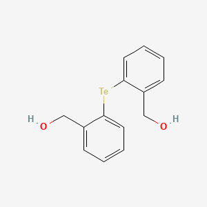 molecular formula C14H14O2Te B14446183 Benzenemethanol, 2,2'-tellurobis- CAS No. 77446-41-4