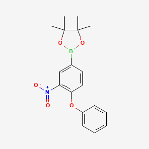 molecular formula C18H20BNO5 B1444635 4,4,5,5-四甲基-2-(3-硝基-4-苯氧基苯基)-1,3,2-二氧杂硼杂环戊烷 CAS No. 364354-15-4