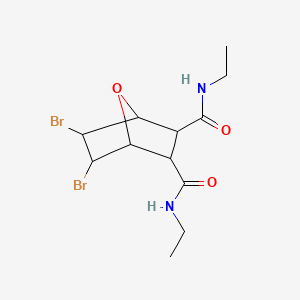 molecular formula C12H18Br2N2O3 B14446384 7-Oxabicyclo(2.2.1)heptane-2,3-dicarboxamide, 5,6-dibromo-N,N'-diethyl- CAS No. 73816-36-1