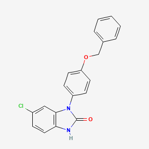 molecular formula C20H15ClN2O2 B14446408 1,3-Dihydro-6-chloro-1-(4-(phenylmethoxy)phenyl)-2H-benzimidazol-2-one CAS No. 79759-84-5