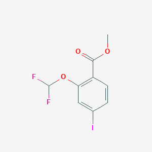 molecular formula C9H7F2IO3 B1444642 苯甲酸，2-(二氟甲氧基)-4-碘基，甲酯 CAS No. 1193467-19-4