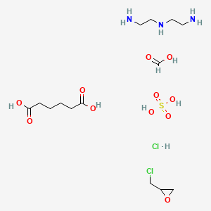 N'-(2-aminoethyl)ethane-1,2-diamine;2-(chloromethyl)oxirane;formic acid;hexanedioic acid;sulfuric acid;hydrochloride