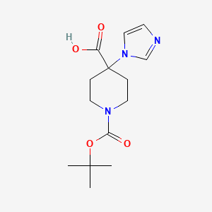 molecular formula C14H21N3O4 B1444648 1-(叔丁氧羰基)-4-(1H-咪唑-1-基)哌啶-4-羧酸 CAS No. 1290625-93-2