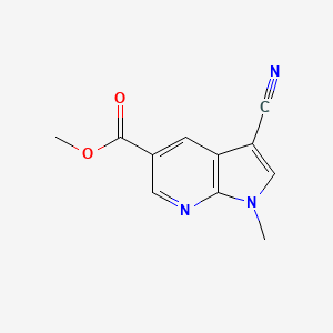 molecular formula C11H9N3O2 B1444649 methyl 3-cyano-1-methyl-1H-pyrrolo[2,3-b]pyridine-5-carboxylate CAS No. 1370587-27-1