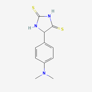 molecular formula C11H13N3S2 B14446515 Hydantoin, 5-(p-dimethylaminophenyl)dithio- CAS No. 74038-70-3