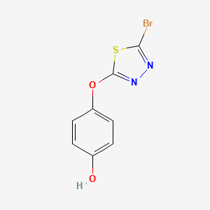 molecular formula C8H5BrN2O2S B1444652 4-[(5-溴-1,3,4-噻二唑-2-基)氧基]苯酚 CAS No. 946884-41-9