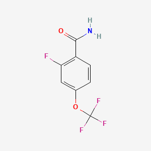 molecular formula C8H5F4NO2 B1444654 2-氟-4-(三氟甲氧基)苯甲酰胺 CAS No. 1240257-18-4