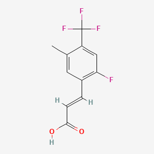 molecular formula C11H8F4O2 B1444655 2-氟-5-甲基-4-(三氟甲基)肉桂酸 CAS No. 1324063-28-6