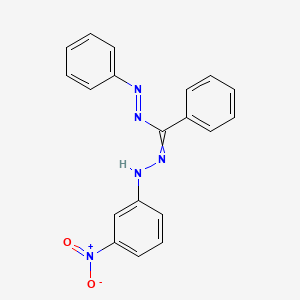 molecular formula C19H15N5O2 B14446559 Diazene, (3-nitrophenyl)[phenyl(phenylhydrazono)methyl]- CAS No. 78818-67-4