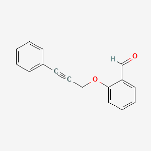 molecular formula C16H12O2 B14446648 Benzaldehyde, 2-[(3-phenyl-2-propynyl)oxy]- CAS No. 73179-67-6