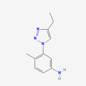 molecular formula C11H14N4 B1444666 3-(4-乙基-1H-1,2,3-三唑-1-基)-4-甲基苯胺 CAS No. 1353878-18-8