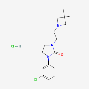 molecular formula C16H23Cl2N3O B14446677 2-Imidazolidinone, 1-(3-chlorophenyl)-3-(2-(3,3-dimethyl-1-azetidinyl)ethyl)-, monohydrochloride CAS No. 74315-62-1