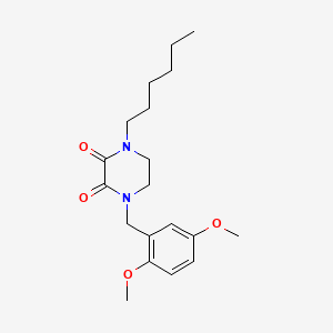 2,3-Piperazinedione, 1-((2,5-dimethoxyphenyl)methyl)-4-hexyl-