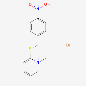 molecular formula C13H13BrN2O2S B14446726 1-Methyl-2-{[(4-nitrophenyl)methyl]sulfanyl}pyridin-1-ium bromide CAS No. 77148-68-6