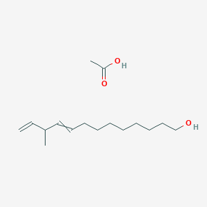 molecular formula C16H30O3 B14446745 Acetic acid;11-methyltrideca-9,12-dien-1-ol CAS No. 73512-32-0