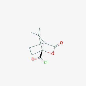 molecular formula C9H11ClO3 B14446750 (1R)-7,7-Dimethyl-3-oxo-2-oxabicyclo[2.2.1]heptane-1-carbonyl chloride CAS No. 78436-33-6