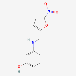 molecular formula C11H10N2O4 B14446772 3-{[(5-Nitrofuran-2-yl)methyl]amino}phenol CAS No. 73315-76-1