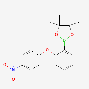 molecular formula C18H20BNO5 B1444679 1,3,2-二氧杂硼烷，4,4,5,5-四甲基-2-[2-(4-硝基苯氧基)苯基]- CAS No. 870221-30-0