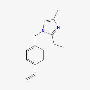 molecular formula C15H18N2 B14446793 1-[(4-Ethenylphenyl)methyl]-2-ethyl-4-methyl-1H-imidazole CAS No. 78705-01-8