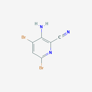 molecular formula C6H3Br2N3 B1444689 3-Amino-4,6-dibromo-pyridine-2-carbonitrile CAS No. 1073182-92-9