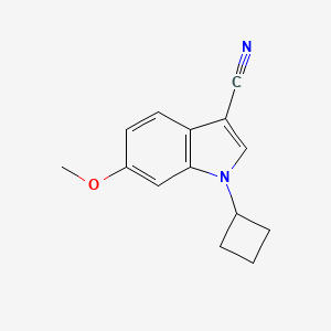 molecular formula C14H14N2O B1444693 1-cyclobutyl-6-methoxy-1H-indole-3-carbonitrile CAS No. 944563-38-6