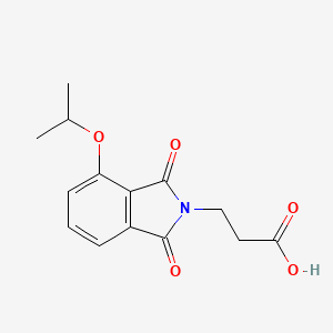 molecular formula C14H15NO5 B1444703 3-(4-isopropoxy-1,3-dioxo-1,3-dihydro-2H-isoindol-2-yl)propanoic acid CAS No. 1256450-57-3