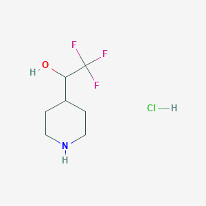molecular formula C7H13ClF3NO B1444705 2,2,2-Trifluoro-1-(piperidin-4-yl)ethan-1-ol hydrochloride CAS No. 184042-84-0