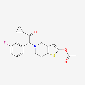 molecular formula C20H20FNO3S B1444706 5-(2-环丙基-1-(3-氟苯基)-2-氧代乙基)-4,5,6,7-四氢噻吩并[3,2-c]吡啶-2-基乙酸酯 CAS No. 1391194-39-0