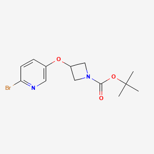 molecular formula C13H17BrN2O3 B1444717 1-Boc-3-((6-溴吡啶-3-基)氧基)氮杂环丁烷 CAS No. 1146089-80-6