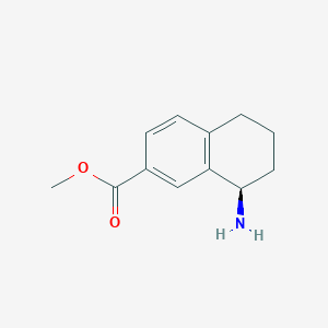 molecular formula C12H15NO2 B1444718 (R)-methyl 8-amino-5,6,7,8-tetrahydronaphthalene-2-carboxylate CAS No. 1213006-01-9